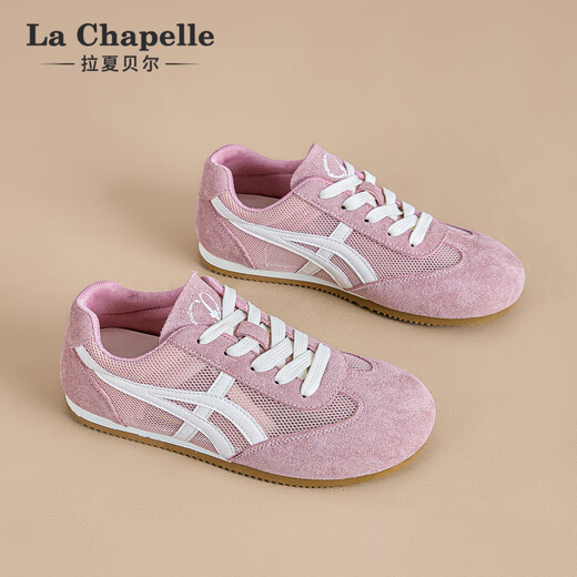 
La Chapelle women's shoes soft sole comfortable German training shoes for women 2025 new summer thin mesh breathable versatile casual flat shoes pink XXE6625-2 37