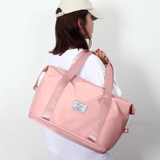 Manga colgante plegable de núcleo de balsa en la caja del tranvía con bolsa de bolso colgante adicional para la mano de la mano de la mujer Almacenamiento de viajes de gran capacidad gris