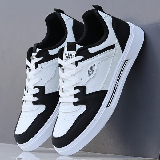 
Western Region Camel Men's Shoes 2025 New Autumn Leather Sports and Casual Shoes Men's All-match Fashion White Shoes Student Shoes White and Black 9910[K] 38