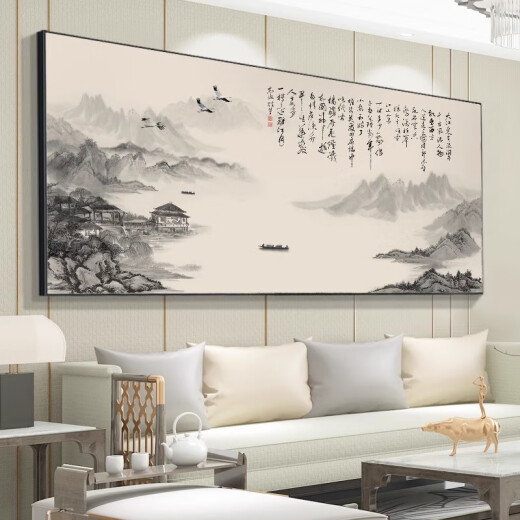 Neues chinesisches Stil Wohnzimmer Sofa Hintergrund Wand Wandgemälde 3D dreidimensional dekorative Malerei Büro Landschaft Chinesische Malerei