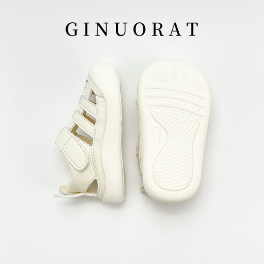 Chino Mouse Official Authentic Baby Non-Slip Anti-Kick Toe Sandals 1-2 Years Old Baby Soft-soled Non-Slip Toddler Functional Shoes White Size 15 (Inner Length 11.5cm Suitable for Feet Length 11cm)