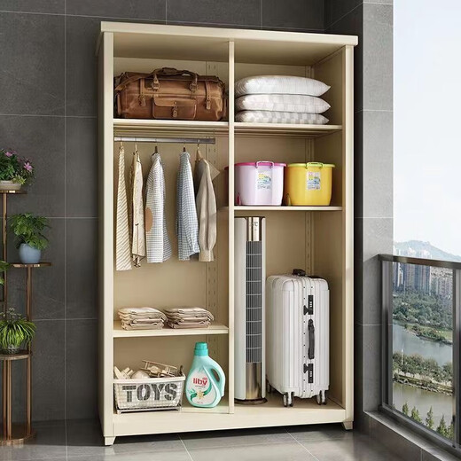 
Kashiman sun protection and waterproof rust balcony cabinet storage cabinet steel outdoor debris large capacity integrated wall storage cabinet free installation service-light yellow height 1500* width 825* depth 550mm
