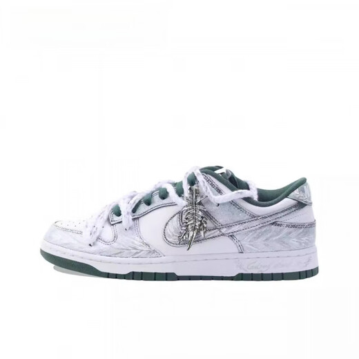 Nike (Nike) Sneakers Dunk Inverse bouton inversé Alerte de point d'alerte Crochet basse de planche basse chaussures Blanc et vert masculin DD1391-101 (Bouton TeamFive-Reverse 45