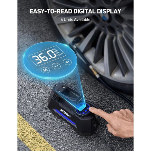 ASTROAI tire air pump inflator portable air compressor emergency suitable for car tires CZK-3631 Yellow large size