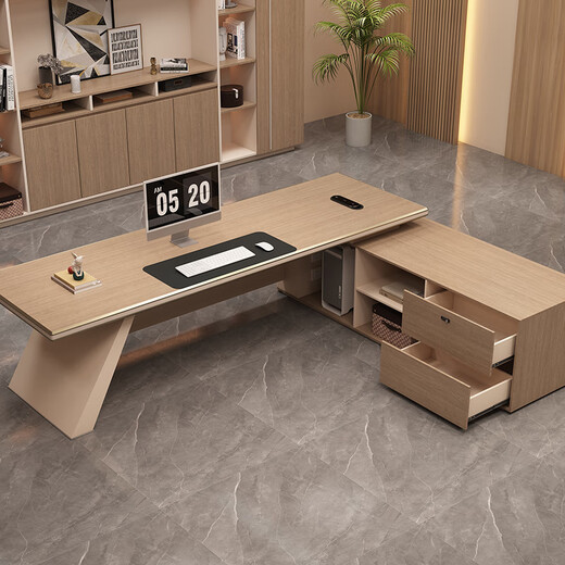 Boxen Boss Desk Light Luxurious and Elegant President Desk Manager Desk Simple Modern Fashion Desk Office Desk and Chair Combination 2.0 Meter Boss Desk