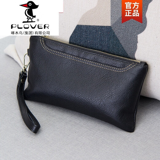 Pollover Damen Clutch Neues 2025 echtes Leder Modetrendy Handtasche Frauen kleine Tasche Mini personalisierte weiche Lederhandtasche mittelschwarz