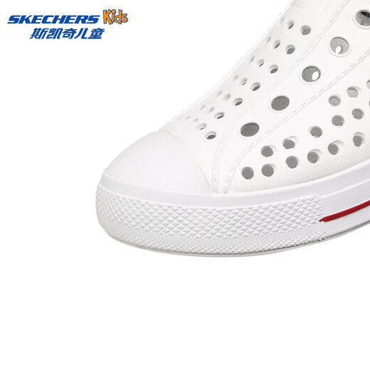 Skechers Children's Shoes Women's Autumn New Slip-on Children's Crocs One-Shoe Two-Wear Casual Breathable Sweat-wicking Sandals White/Navy Blue/Red/WNVR 27.5