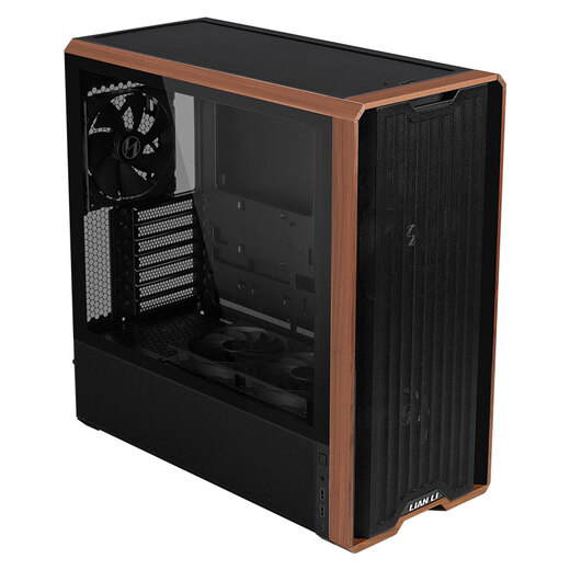 LIANLI Châssis Lian Li Ghost Axe 217 préinstallé avec 5 ventilateurs/prend en charge la carte mère EATX/prend en charge la prise arrière/double commutateurs/prend en charge le refroidissement par eau à 360° Filtre magnétique amovible Châssis mi-tour Ghost Axe 217 noir