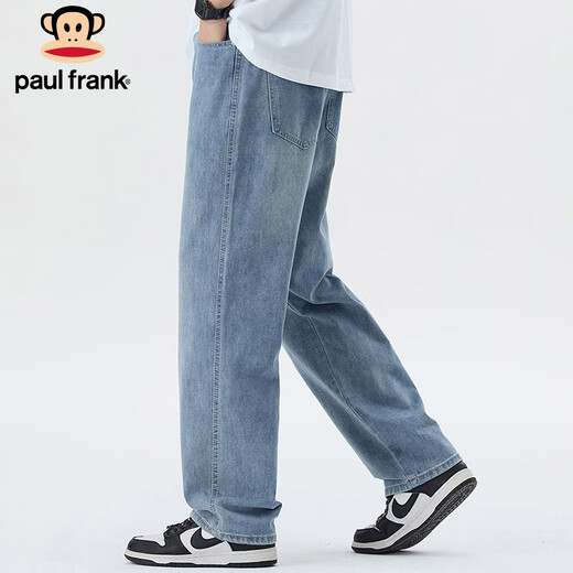 Big Mund Monkey (Paul Frank) Jeans Herren Sommer Amerikaner Retro Hosen Herren lose lockere Freizeithosen Herren trendy hellblau 32