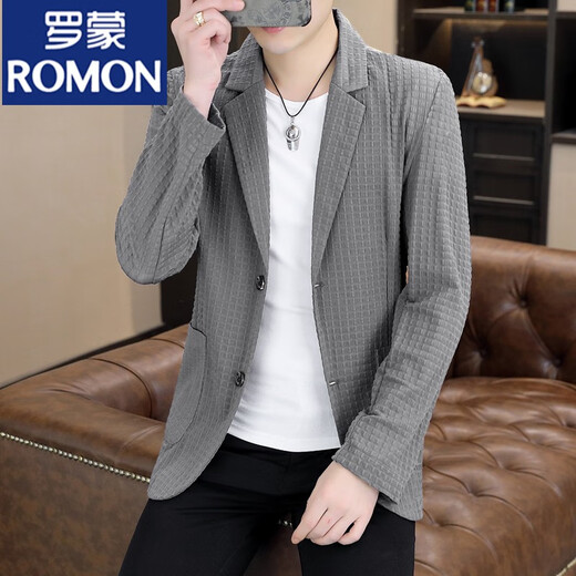 Romon (Romon) Ice Seiden Sonnenschutzkleidung Herrenjacke Sommer Trendy Marke kleine Anzugkragenjacke Persönlichkeit hübsches Sonnenschutzkleidung Herren-Top weißer XXS 90-105jin [Jin ist gleich 0,5 kg] geeignet zum Tragen geeignet