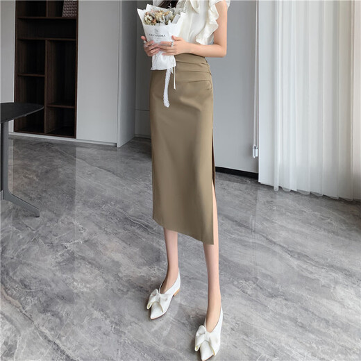 Temperamento de celebridades de Lexi Beiqi Diseño de falda de tapa de cadera Falda de traje de longitud media 2025 Summer Nuevo 653 Black S