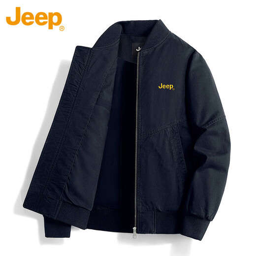 吉普（JEEP）外套男士飞行员夹克春秋季工装棒球领美式复古上衣男装 卡其 XL