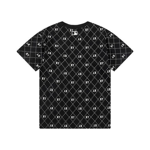 Mlbny Korean Mib Couple Impression complète Diamond Presbytérien T-shirt à manches courtes hommes et femmes Loose Ny Yankees Top Tend à manches mi-manche DT-9923 KAKI S