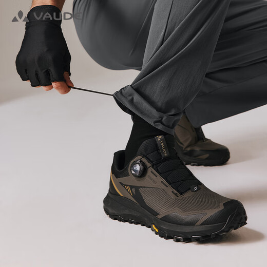 VAUDE quick-drying pants for men's outdoor business casual pants soft anti-wrinkle moisture-absorbing and sweating light and breathable hiking straight trousers Berg gray-701 [New style] L