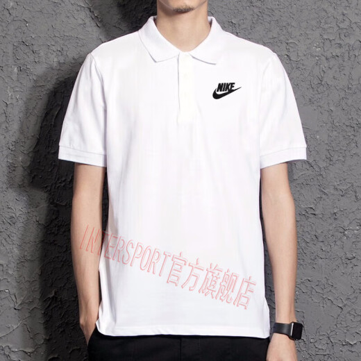 NIKE运动套装男装 25夏季新款商务休闲翻领POLO衫短袖T恤 小脚裤长裤 FN3895-100+FN3802-010 L