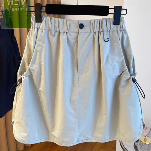Trumpchi Vadern Korean version summer fat mm plus size 300 Jin [Jin equals 0.5 kg] design touching tooling retro skirt short skirt women loose high waist black R831 XL 120-150 Jin [Jin equals 0.5 kg]