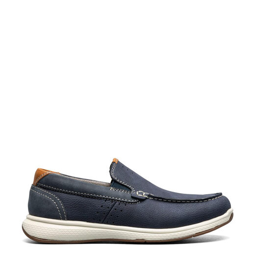 Florsheim Boys Cross Moccasin Toe Jr. (Toddler/Kids) Loafers, Navy Navy Navy 5.5 Big Kid