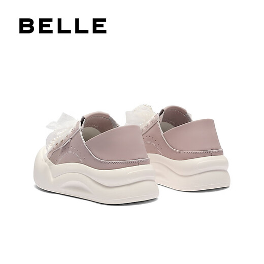 Belle (Belle) Chaussures de planche à deux portion pour femmes 2025 Automne Nouveau archet mignon Shoes décontractées et solées épaisses B2629CM5 Purple 34 (220 mm)