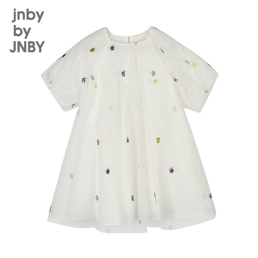 
jnby by JNBY new Jiangnan cloth children's clothing oversizeA short-sleeved dress 25 summer girls 1P4G12240 199/white background colorful pattern random pattern 120 cm