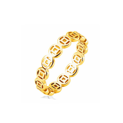 Rongxia money comes from all directions, titanium steel non-fading ring, gold pigment ring, prosperous and partial wealth transfer for men and women, gold No. 11