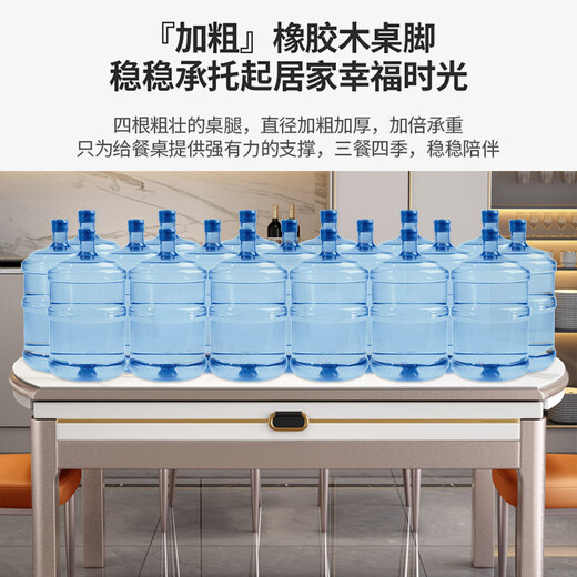 
Ziwu Dining Table Household Thickened Rock Table and Chair Combination Square and Round Dual-Use Dining Table 690#1.5m Table + Beile Chair *10