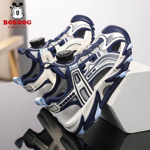 BOBDOG (BOBDOG) BOBDOG children's sports sandals boys' shoes 2025 new youth shoes non-slip boys beach shoes LY920K black blue 31 shoe inner length 19.8cm