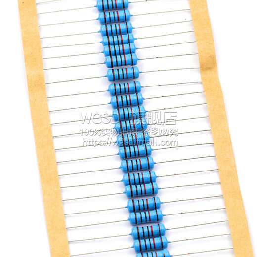 Dafuri 1W metal film resistor element 1% five-color ring 1K 2k 10K 100 ohm 1M3K22 ohm 4.7K47K20 10 ohm (20 pcs)