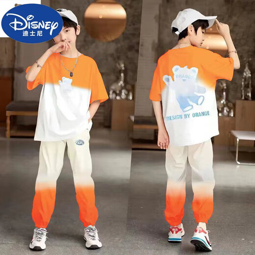迪士尼（DISNEY）儿童装男童夏装套装2025新款男孩夏季短袖中大童薄款运动酷帅气潮 1048【蓝色】一套 120