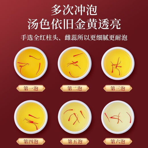 内廷上用【北京同仁堂】藏红花1g正宗特西藏级女生西红花茶泡水喝 北京同仁堂精选藏红花 2瓶-2g