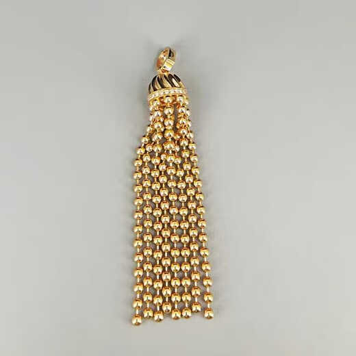 Feiyu Orange trendy Italian style 18K gold tassel pendant buckle stackable versatile pendant fashion Ins style pendant 7.19g