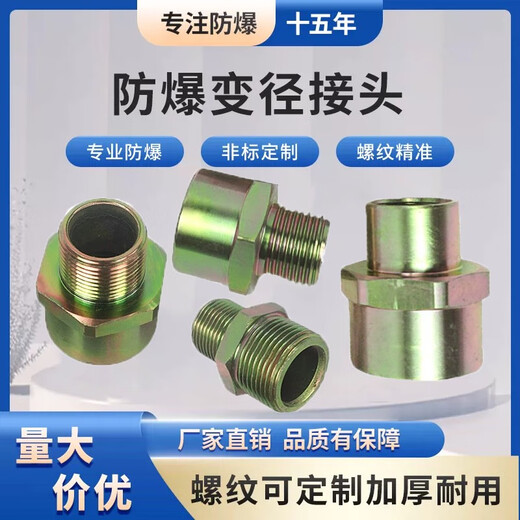 ZUIDID explosion-proof reducing joint BGJ non-standard reducing conversion joint large and small head conversion carbon steel custom M20*1.5 motor 6 points DN20 internal/M25*1.5 external
