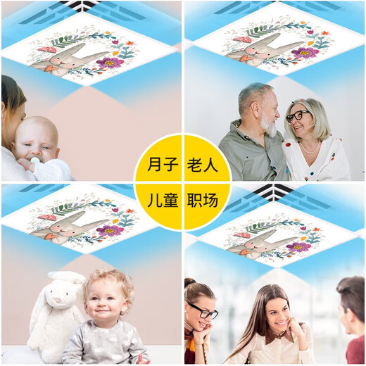 Home factory central air conditioning windshield square anti-heating hot air blowing directly office ceiling machine ceiling air guide hood wind shield white 60x60x0.1cm