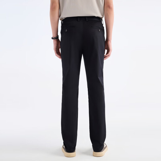 Joeone [Facile à prendre en charge, pantalon décontracté doux et confortable], pantalon pour hommes Pantalons polyvalents confortables et classiques, version noire + ajustée + TB1Exx20163 32 Taille 175 / 80A2.46 pieds 82cm