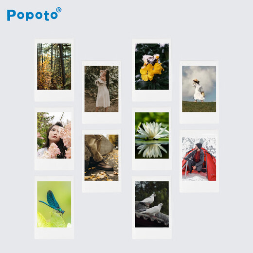 POPOTO instant photo paper color photo Mini11/12/link instant camera universal white edge photo paper 20 sheets