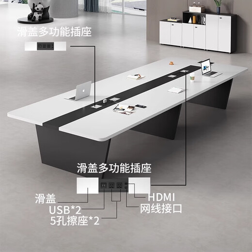 Conference room conference table long table simple modern table small training table and chair long workbench office combination regular version without socket 2.0*1.0 meter conference table