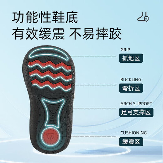 
Tylanis children's shoes summer new toddler shoes for boys toe anti-kick sandals for girls anti-slip soft sole breathable shoes functional shoes white/black 19 inner length 13.0 suitable for foot length 12.3~12.7