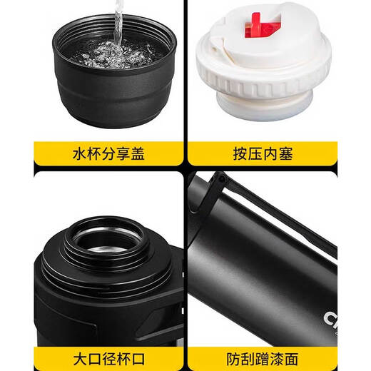 Cille large capacity thermos kettle 304 stainless steel travel camping vacuum insulated kettle outdoor travel thermos