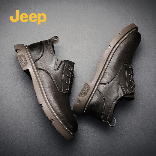 Jeep Jeep men's shoes spring and autumn leather shoes men's business formal shoes British style small leather shoes workwear casual sneakers