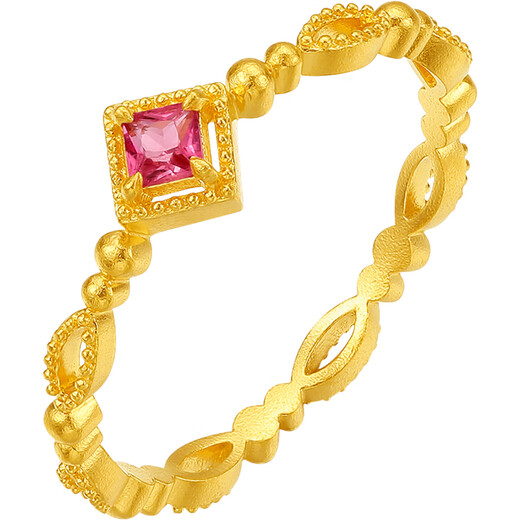 Saturday Welfare Lottery Tourmaline Gold Pure Gold Ring Birthday Gift for Girlfriend J0212465 About 1.93g No. 12