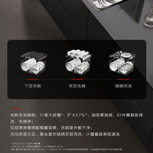 Fotile built-in sink dishwasher Y2 household multi-functional integrated sink all-in-one fully automatic three-in-one washing fruits and vegetables, removing pesticide residues, washing seafood, high-temperature sterilization official flagship store JBSD2F-03-Y2L (faucet not included)