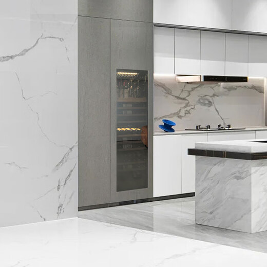 DBERLAN Embraco variable frequency air-cooled built-in red wine cabinet, constant temperature wine cabinet, cigar cabinet, tea beverage cabinet, can be hung outside the kitchen cabinet door panel, seamless installation for home use, variable frequency can be hung outside the door + single temperature, 116 bottles