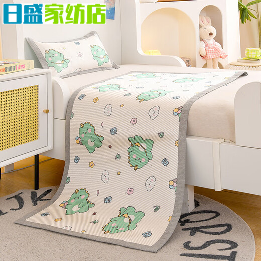 何佳功幼儿园凉席60x13570*170小学生床冰丝凉席幼儿园午睡托管班拼接床 小恐龙(冰藤席+30*50枕套)_A类软 56x100cm