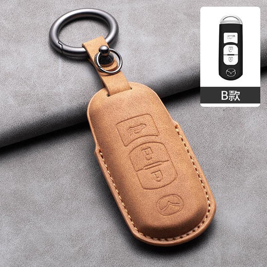 Geeignet für Mazda Schaf Baskin Key CX4 Atez Cx5 Horse 3 Creative 6 Autos Koffer Manschettenschnalle für Männer und Frauen Premium Geschenkbox Verpackung A-Volcano Rot + Ringschnalle