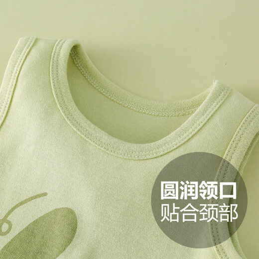 Duoxiluka baby vest baby summer thin children's vest boys and girls wear sleeveless tops green hi bear 130