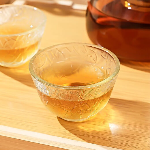 Teapot tea set complete tea set tea water separation glass heat-resistant teapot scented tea set tea leakage green handle one pot four cups 1000ml