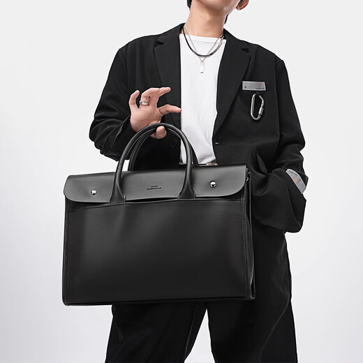 Mark Huafei men's government cadre briefcase 16-inch computer handbag Chinese Valentine's Day gift for boyfriend and husband