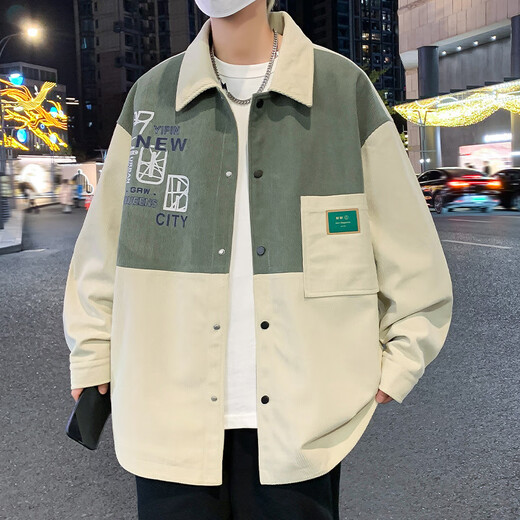 S.SOFEA撞色拼接外套2025春秋款大码夹克男潮牌 黑色#D687 L (建议105-120斤)