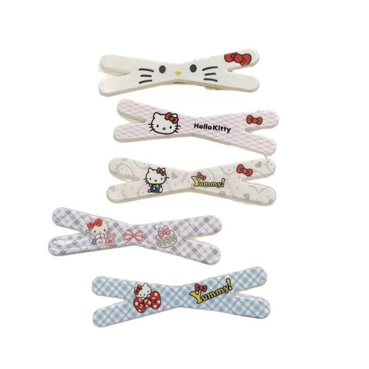 Sweet girly heart KT cat hairpin cute cartoon student bangs clip side clip ins high-looking hairpin hair accessory KT cross hairpin random one