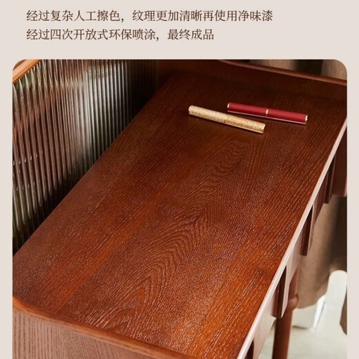 Zimu Yaju French Dressing Table French Medieval Retro Style Dressing Table Small Apartment Solid Wood Bedroom Bedside Makeup Design Dressing Table Ash Wood 80 Dressing Table + Stool