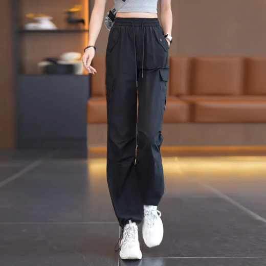 Dingyuan Green American Pantalones de trabajo para mujeres Pantalones delgados de las patas rectas delgada 2025 NUEVA CALIENCIA ALTA PITANDES DE SPORT SPORT SECHING SECHING 9929 VERDE [estilo de verano] S /26 [80-95Jin [Jin iguala 0.5 kg]]]